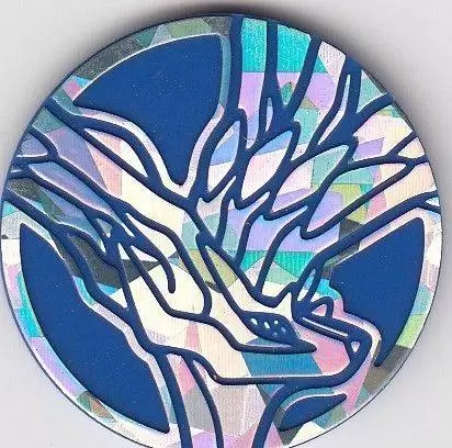 Jetons Pokemon - Xerneas Bleu Argent