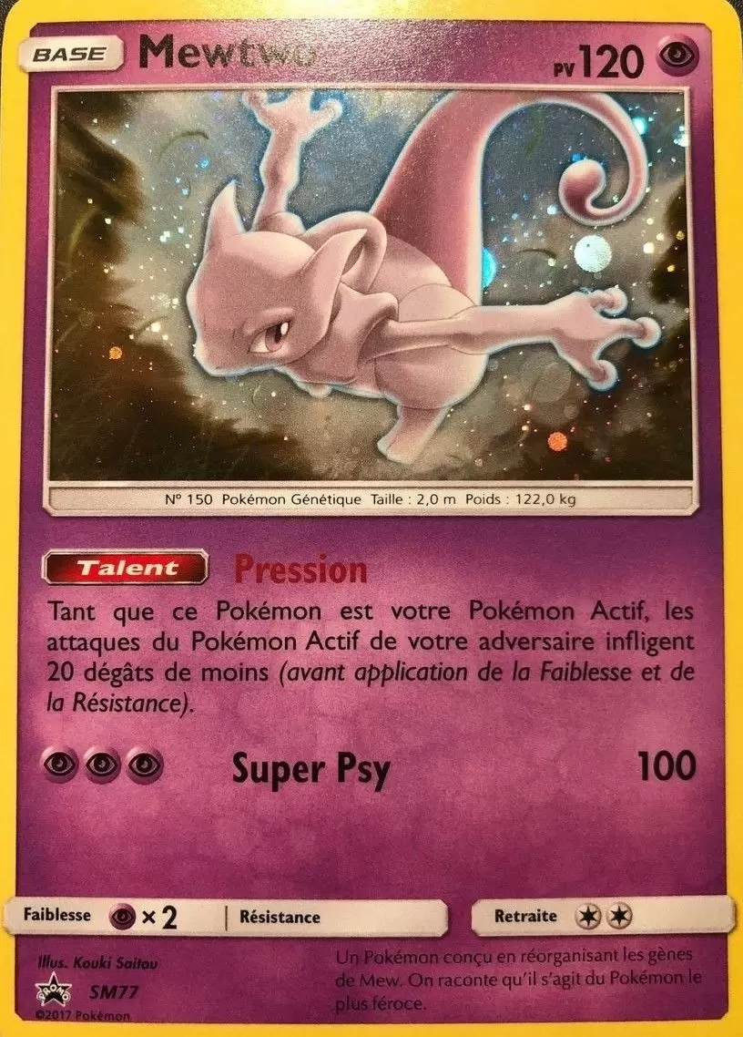 Cartes Promo Black Star Soleil et Lune - Mewtwo
