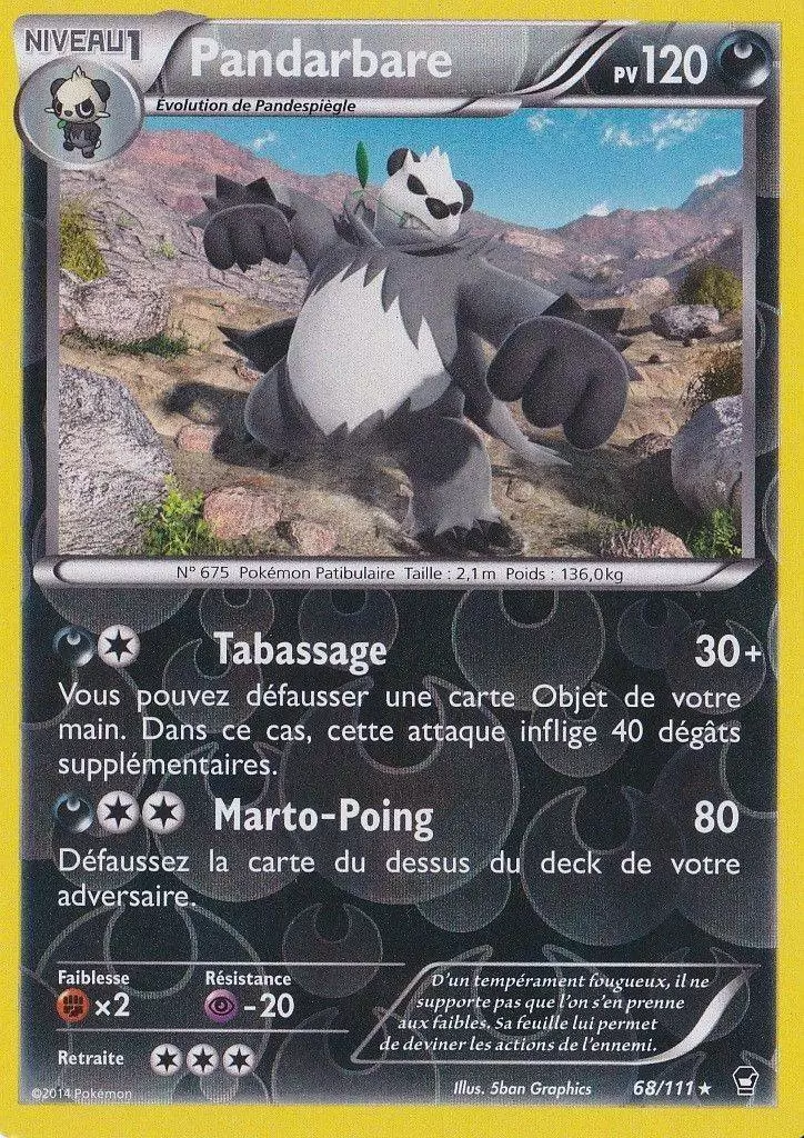 Pokémon XY Poings furieux - Pandarbare Reverse