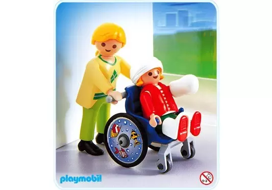 Playmobil Hôpital & Sauveteurs - Maman / enfant / fauteuil roulant