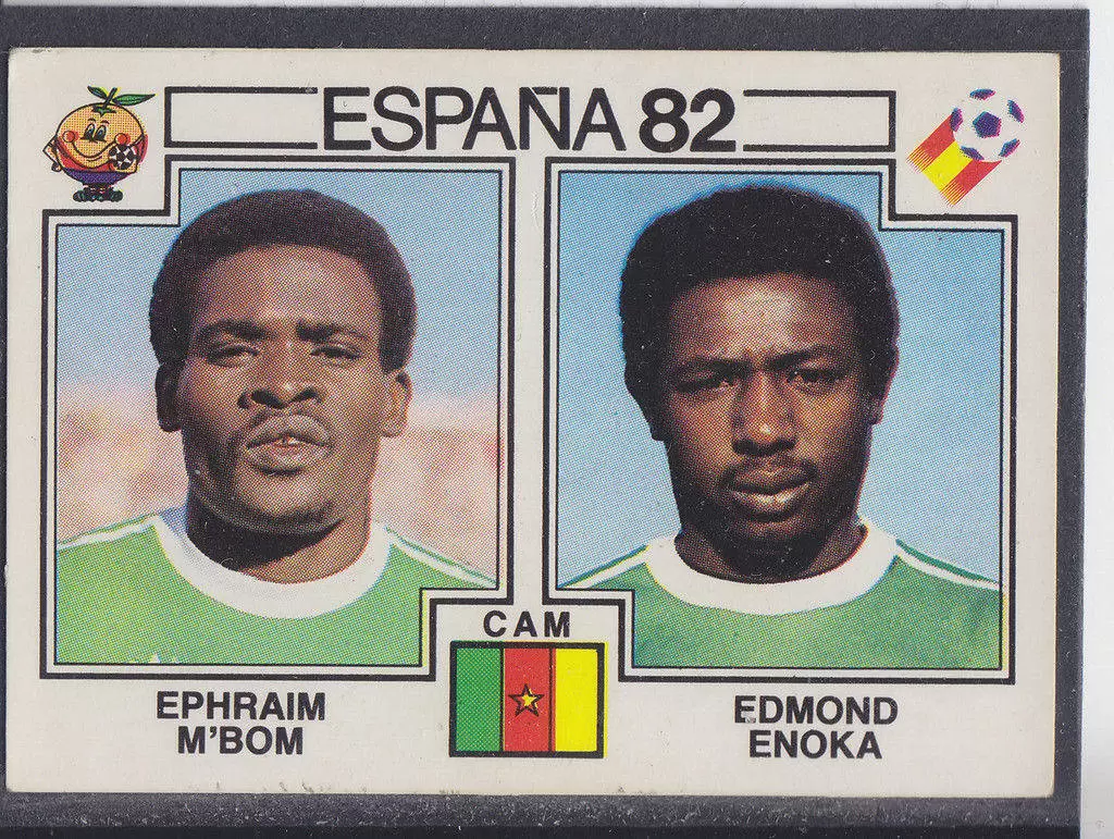 España 82 World Cup - Ephraim M\'Bom & Edmond Enoka - Cameroun