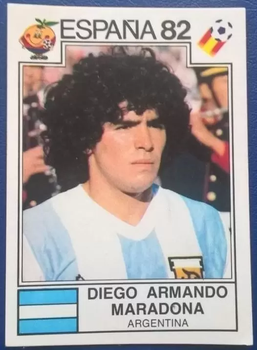 Maradona Sticker #176 Panini WM World Cup 1982 Reprint Mint 