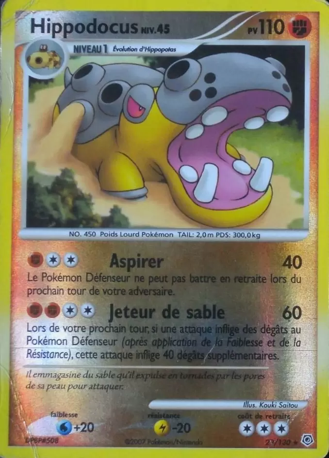 Pokémon Série Diamant et Perle - Hippodocus Reverse
