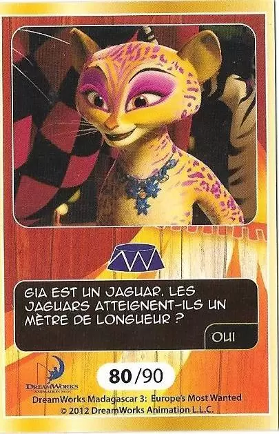 Le Collector Madagascar 3 (CORA / Match) - GIA - Carte Or -Question 2