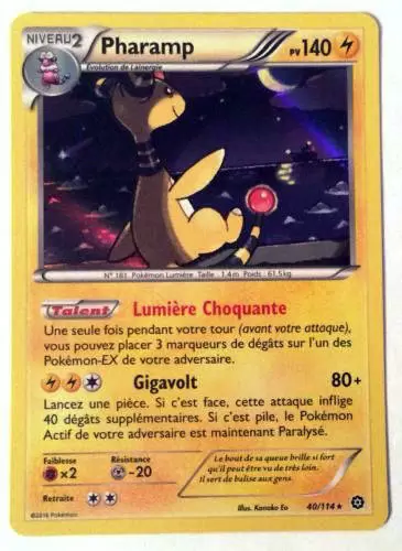 Pokémon XY Offensive Vapeur - Pharamp holographique