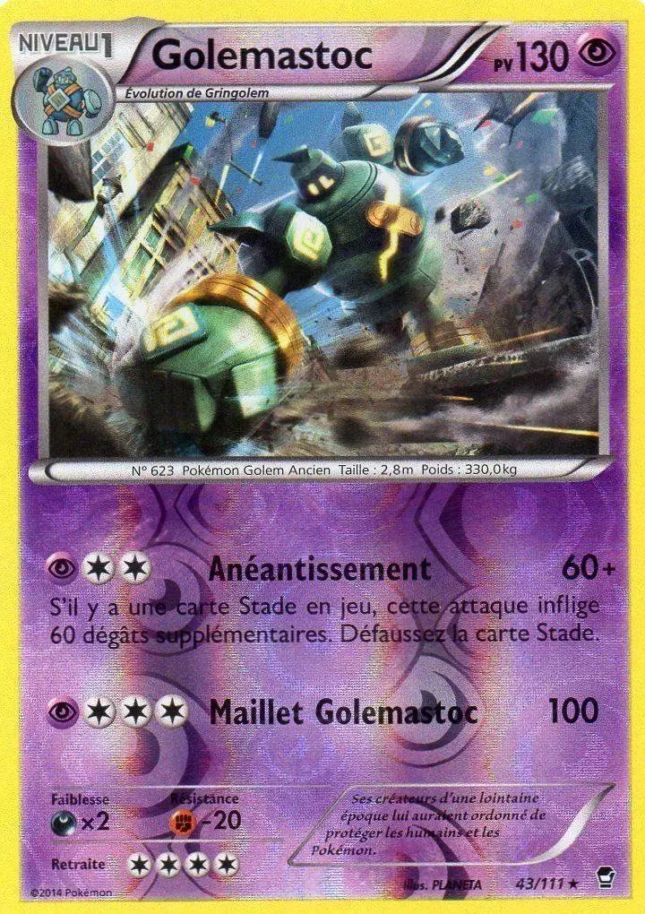Pokémon XY Poings furieux - Golemastoc Reverse