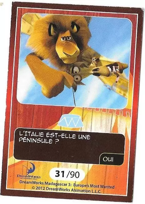 Le Collector Madagascar 3 (CORA / Match) - MELMAN - Question 2