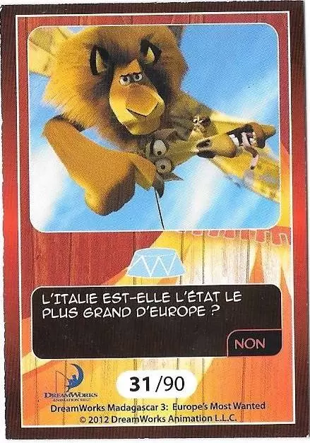 Le Collector Madagascar 3 (CORA / Match) - MELMAN - Question 3