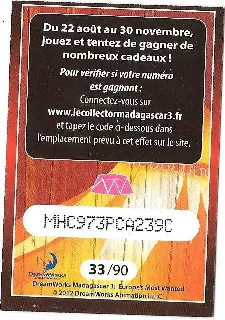 Le Collector Madagascar 3 (CORA / Match) - LES LEMURIENS - Code