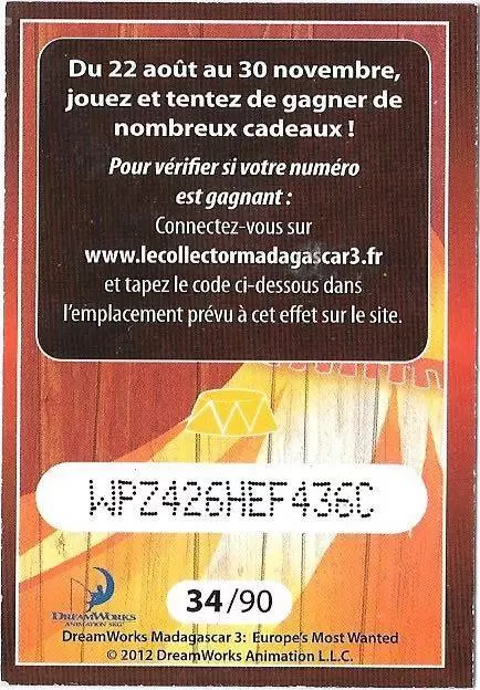 Le Collector Madagascar 3 (CORA / Match) - GLORIA ET MELMAN - Code