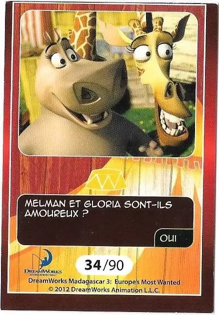 Le Collector Madagascar 3 (CORA / Match) - Carte C34 - Question 2