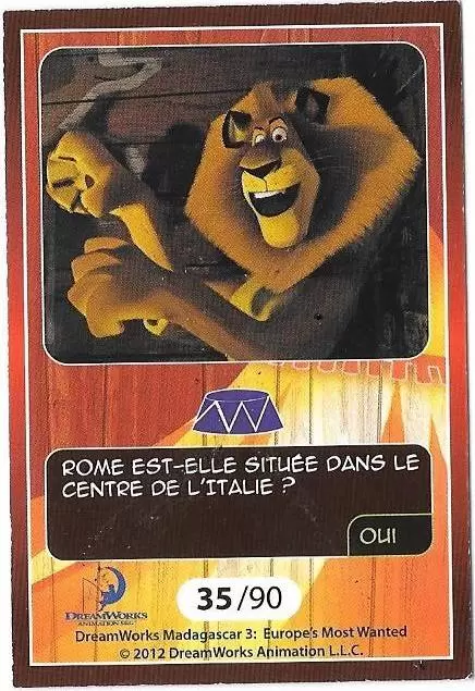 Le Collector Madagascar 3 (CORA / Match) - ALEX - Question 1
