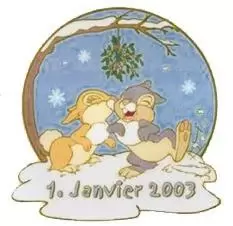 Bonne Année - Panpan sous le gui 1 Janvier 2003
