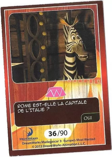Le Collector Madagascar 3 (CORA / Match) - MARTY - Question 2