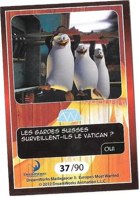 Le Collector Madagascar 3 (CORA / Match) - LES PINGOUINS - Question 1