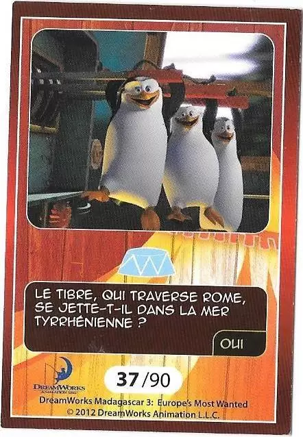 Le Collector Madagascar 3 (CORA / Match) - LES PINGOUINS - Question 2
