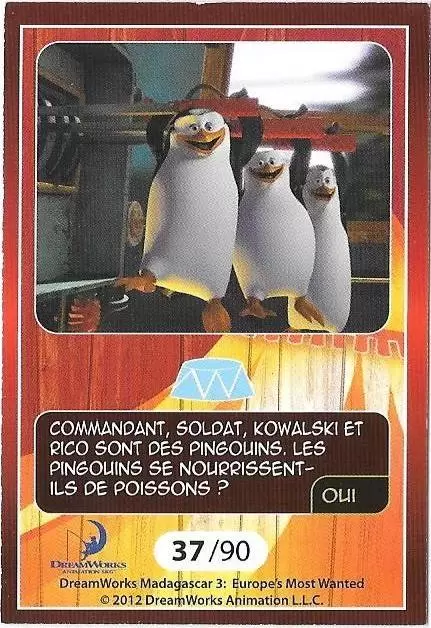Le Collector Madagascar 3 (CORA / Match) - LES PINGOUINS - Question 3
