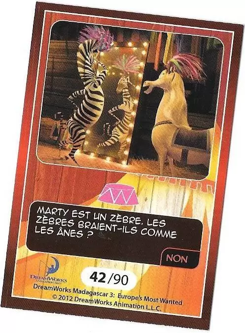 Le Collector Madagascar 3 (CORA / Match) - MARTY - Question 1
