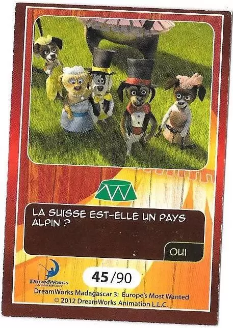 Le Collector Madagascar 3 (CORA / Match) - CHIENS DE CIRQUE - Question 1