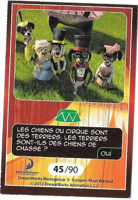 Le Collector Madagascar 3 (CORA / Match) - CHIENS DE CIRQUE - Question 2