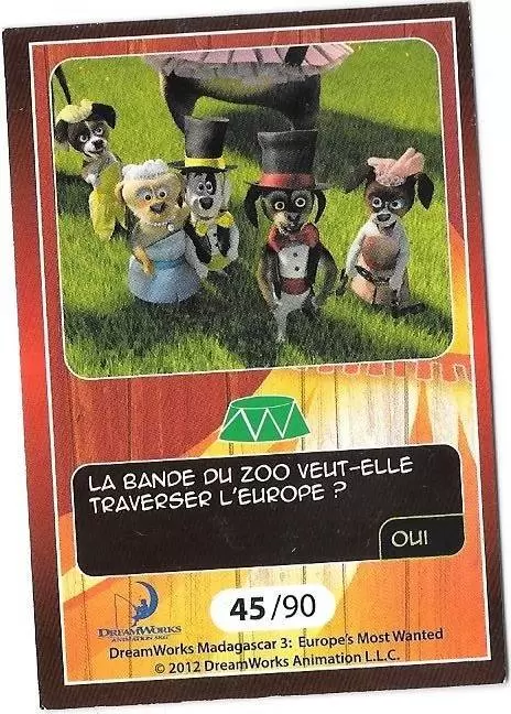 Le Collector Madagascar 3 (CORA / Match) - CHIENS DE CIRQUE - Question 4