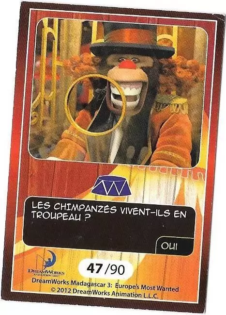 Le Collector Madagascar 3 (CORA / Match) - MASON ET PHIL - Question 1