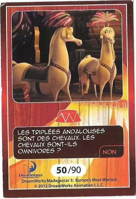 Le Collector Madagascar 3 (CORA / Match) - TRIPLEES ANDALOUSES - Question 1