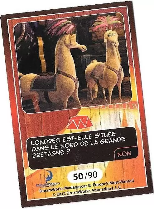 Le Collector Madagascar 3 (CORA / Match) - TRIPLEES ANDALOUSES - Question 2