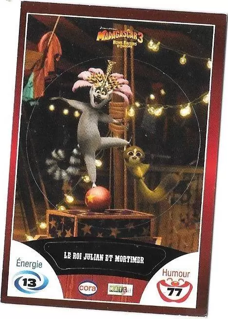 Le Collector Madagascar 3 (CORA / Match) - LE ROI JULIAN ET MORTIMER - Code