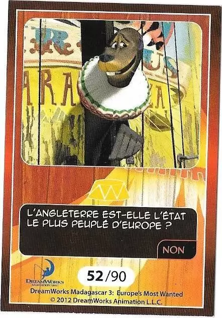 Le Collector Madagascar 3 (CORA / Match) - STEFANO ET MARTY - Question 2