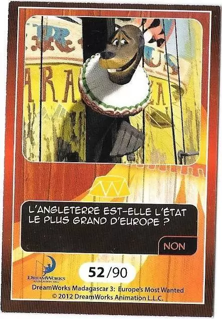 Le Collector Madagascar 3 (CORA / Match) - STEFANO ET MARTY- Question 3