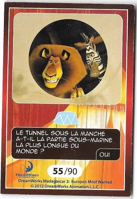 Le Collector Madagascar 3 (CORA / Match) - ALEX ET MARTY - Question 2