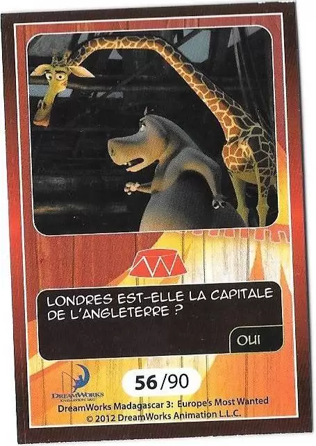 Le Collector Madagascar 3 (CORA / Match) - GLORIA - Question 2