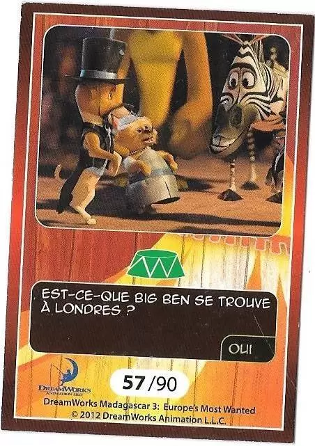 Le Collector Madagascar 3 (CORA / Match) - CHIENS DE CIRQUE- Question 1