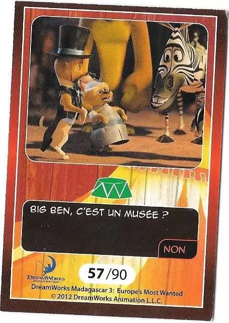 Le Collector Madagascar 3 (CORA / Match) - CHIENS DE CIRQUE - Question 2