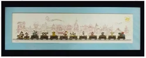 Le Train de Mickey (20ème Anniversaire) - Train en or encadré