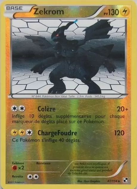 Pokémon Série Noir et Blanc - Zekrom Reverse