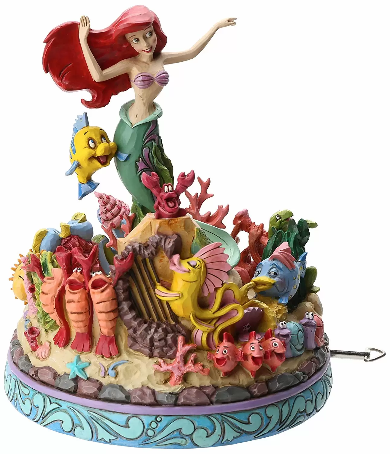 Disney-Boîte à musique princesse Ariel Frozen, modèle Elsa, boîte à musique  Wisure, figurines d'action avec musique, jouets de collection son et