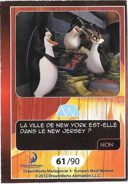 Le Collector Madagascar 3 (CORA / Match) - RICO ET KOWALSKI - Question 2
