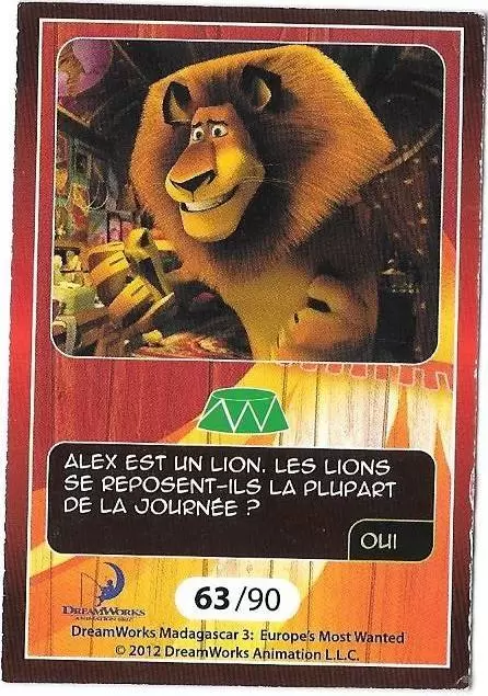 Le Collector Madagascar 3 (CORA / Match) - ALEX - Question 3