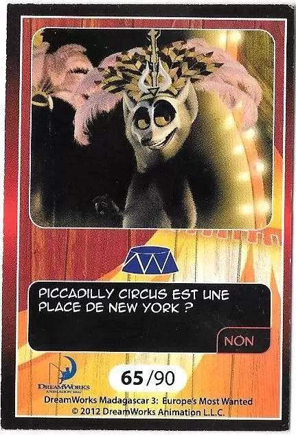 Le Collector Madagascar 3 (CORA / Match) - LE ROI JULIAN - Question 4
