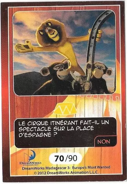 Le Collector Madagascar 3 (CORA / Match) - ALEX - Question 1
