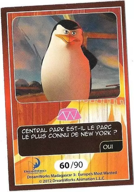 Le Collector Madagascar 3 (CORA / Match) - COMMANDANT - Question 2