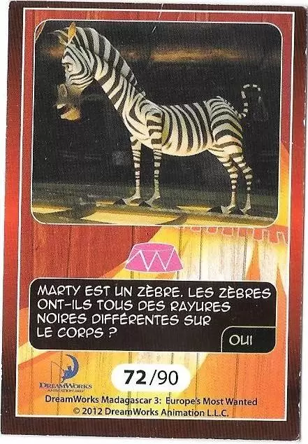 Le Collector Madagascar 3 (CORA / Match) - MARTY - Question 3