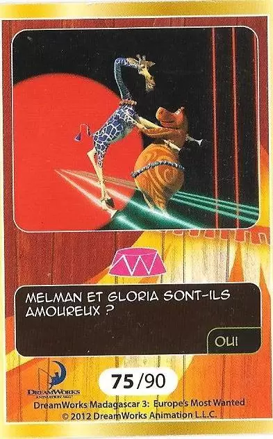 Le Collector Madagascar 3 (CORA / Match) - MELMAN - Carte Or  - Question 1