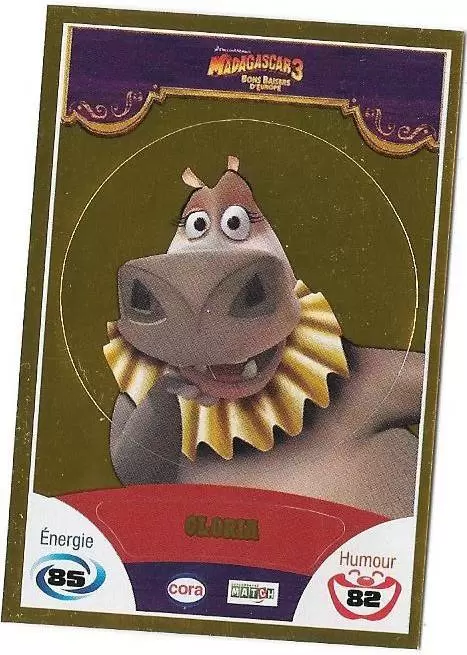 Le Collector Madagascar 3 (CORA / Match) - GLORIA - Carte Or  - Code