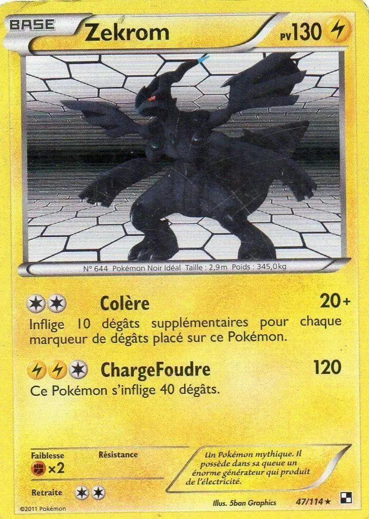 Pokémon Série Noir et Blanc - Zekrom holographique