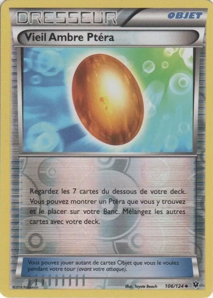 Pokémon XY Impact des destins - Vieil Ambre Ptéra Reverse
