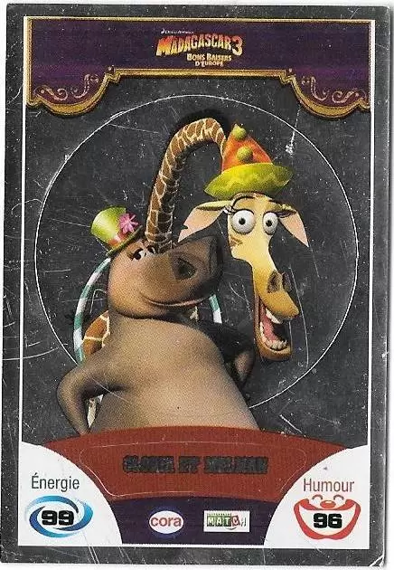 Le Collector Madagascar 3 (CORA / Match) - GLORIA ET MELMAN -Carte Argent - Code