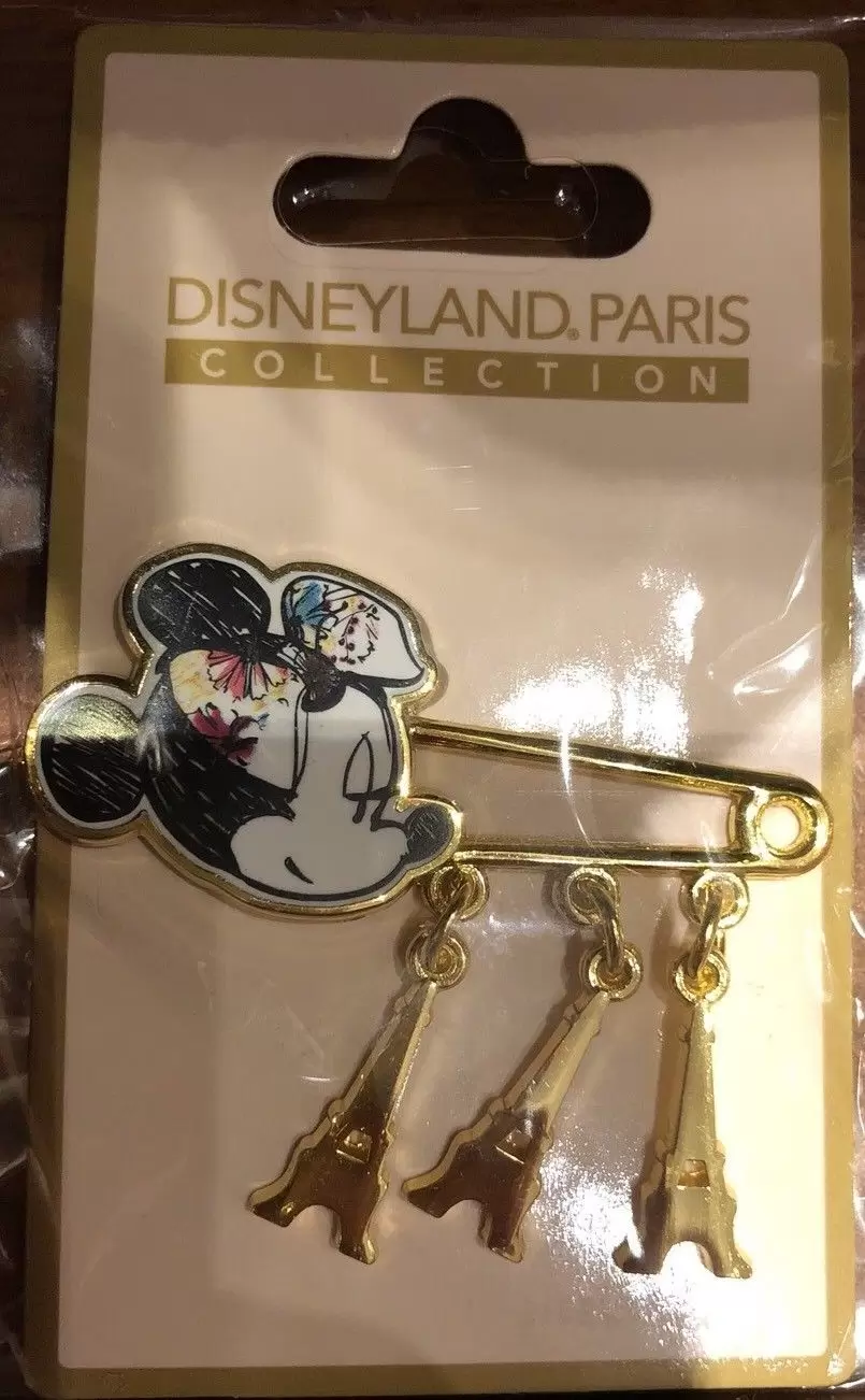 Disney Pins Open Edition - DLP - Minnie Safety pin with Eiffel Tour.
